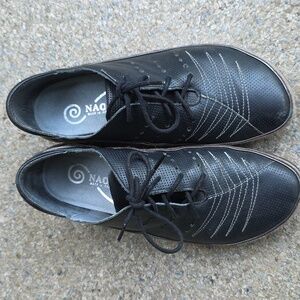 NAOT Kumara Black Gold Leather Size 38